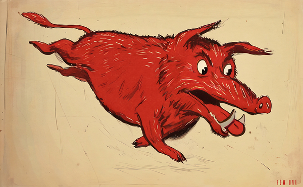 1950 Arkansas Razorback Art by Ed Dillon Print