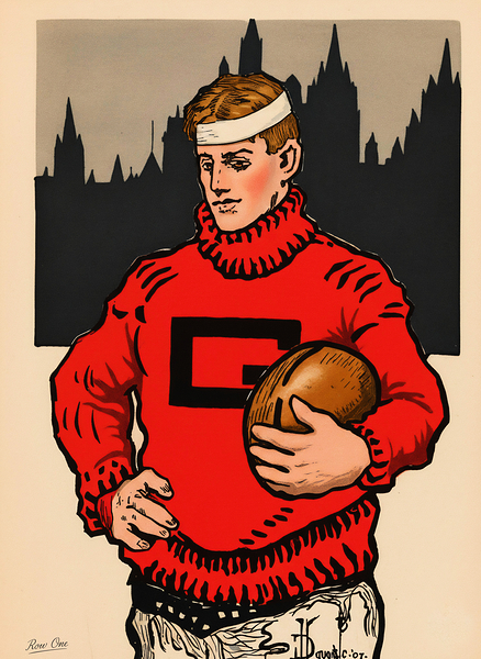 Early 1900s Georgia Bulldogs Player Art Remix Print