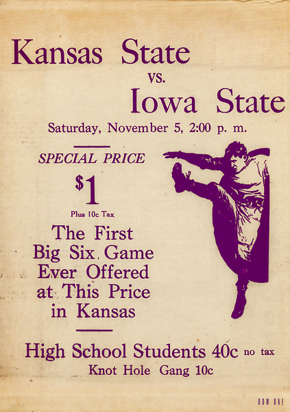 1930s Kansas State vs. Iowa State Football Ad Print