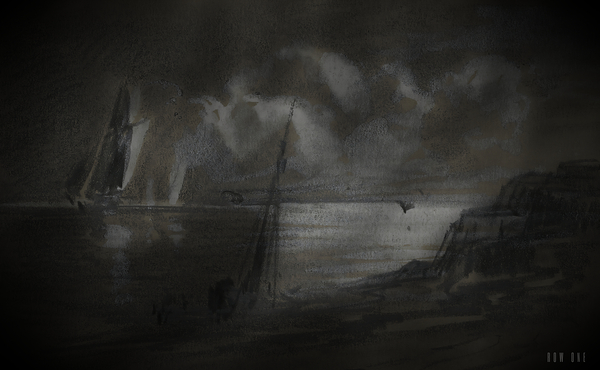 Seacoast at Night Remix Print