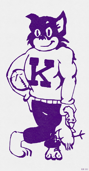 1960s kansas state wildcat cartoon art Print