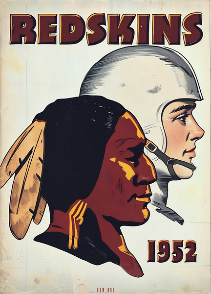 1952 Washington Redskins Art Remix Print