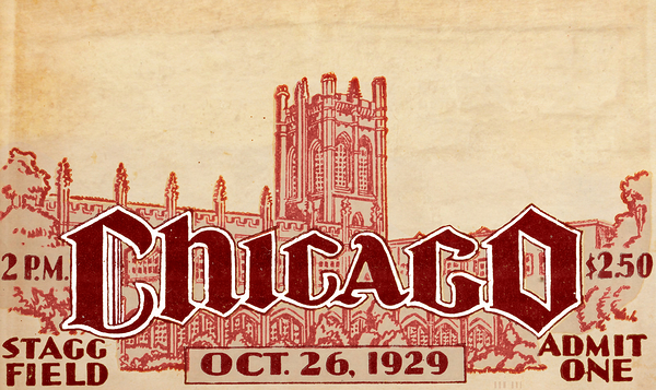1929 Chicago Maroons Ticket Remix Art  Print