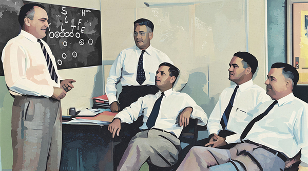 1940s Baylor Football Staff Meeting Art  Print