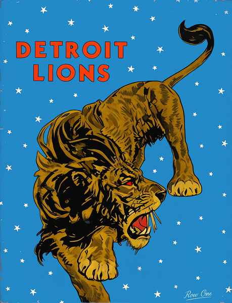 1930s Detroit Lions Football Art  Print