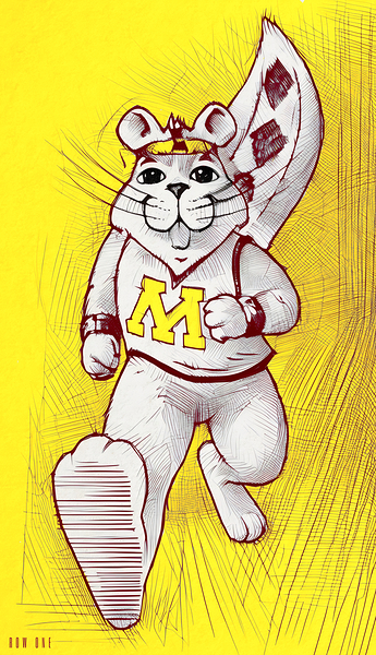 1980s Minnesota Golden Gopher Jogging Print