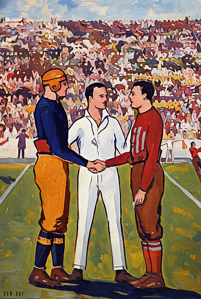 1919 Ohio State Michigan Football Handshake  Print