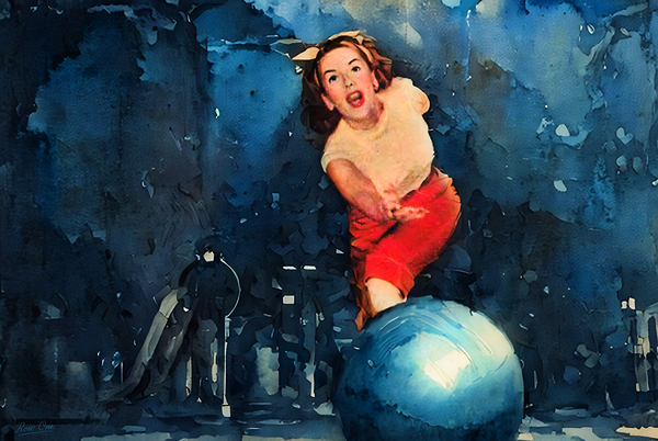 1947 Woman Bowling Art Print