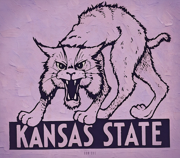 Vintage 1950s Kansas State Wildcat Print