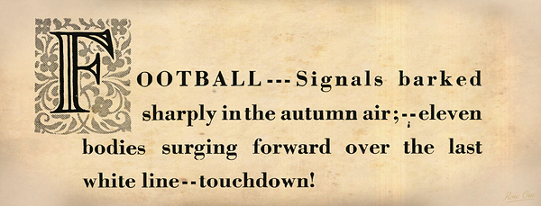 Football Touchdown Word Art Print