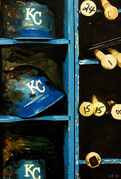 Vintage Kansas City Royals Batting Helmets Art  Print