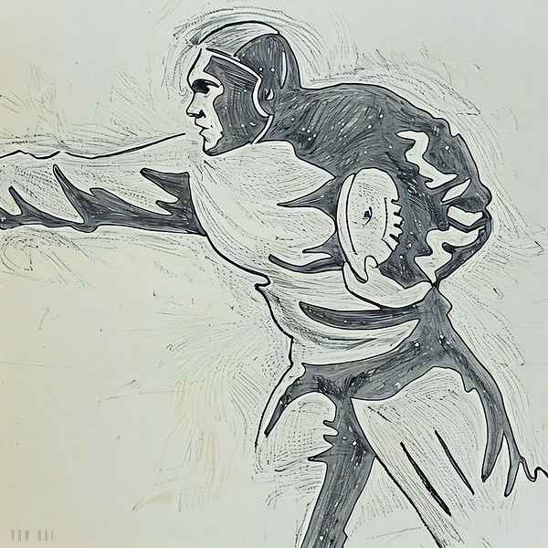 Early 1900s Football Sketch Print