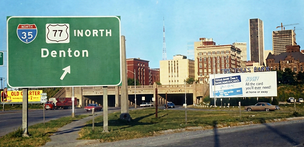 1960s Dallas Interstate Sign for Denton by Row One Brand Wall Art