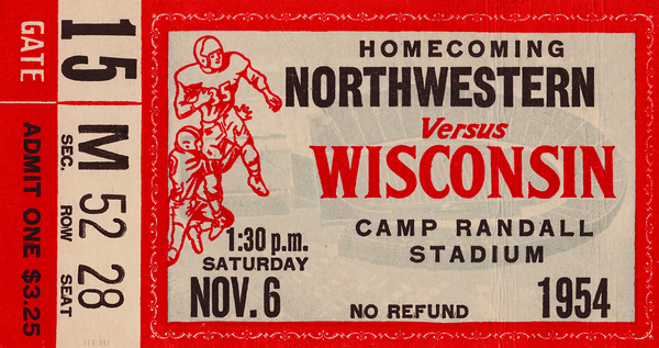 1954 Northwestern Wildcats at Wisconsin Badgers Print