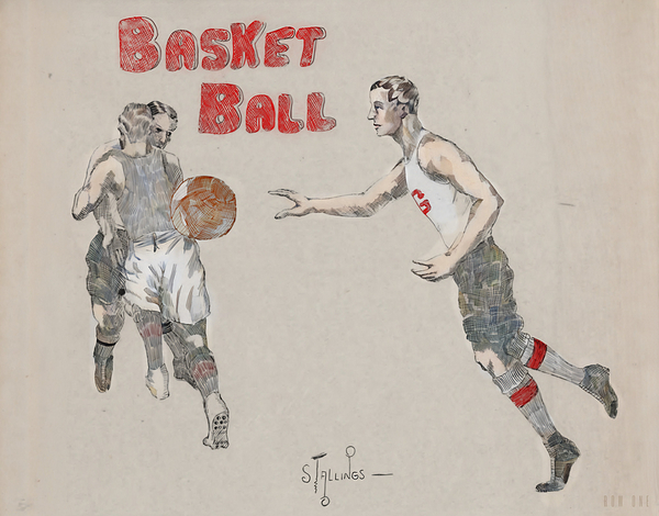 Early 1900s Georgia Basketball Art  Print