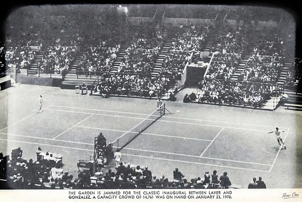1970 Laver vs. Gonzalez Tennis at Madison Square Garden Print