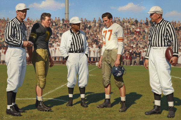 1944 Missouri Tigers vs. Kansas Jayhawks Coin Toss Print