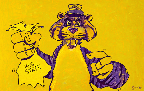 1960s LSU Tiger Cartoon Art Print