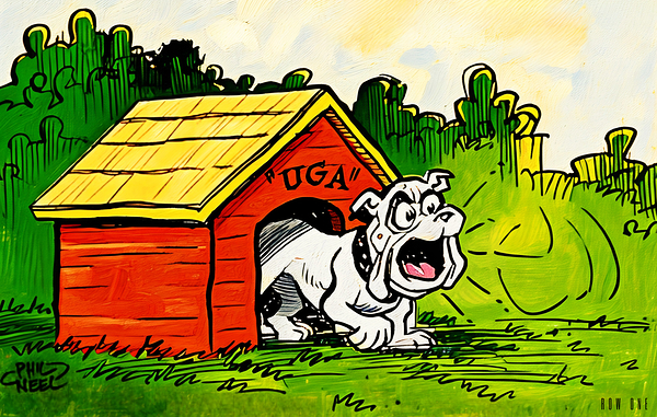 1960s Georgia Bulldog Cartoon Art by Phil Neel  Print