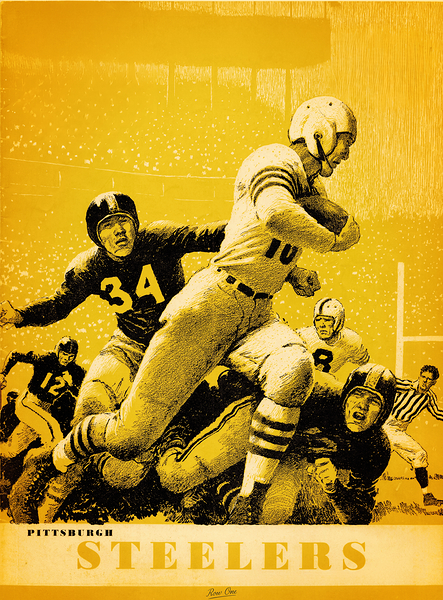 1953 Pittsburgh Steelers Football Art Remix Print