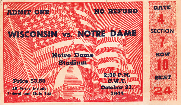 1944 Wisconsin Badgers at Notre Dame Fighting Irish Print
