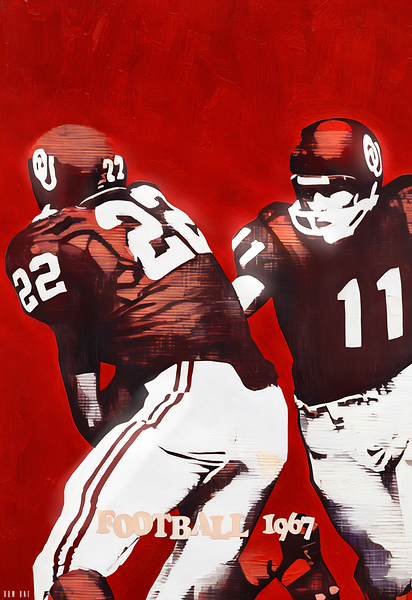 1967 OU Sooners Football Art Remix Print