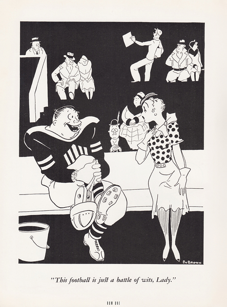 1934 Bo Brown Football Cartoon Print