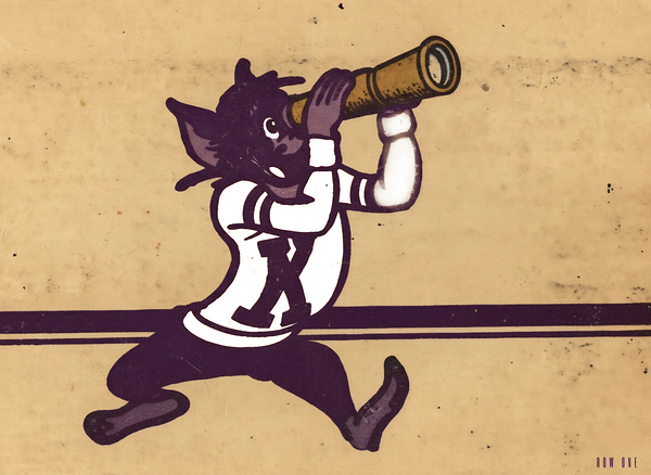 1960s Kansas State Willie Wildcat Cartoon Art Print