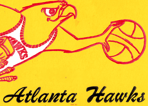 1970 atlanta hawks art remix Print