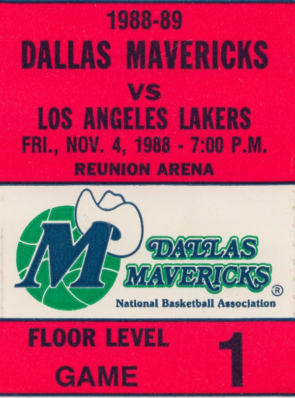 Dallas Mavericks Basketball Ticket Stub Wall Art Print_Sports Ticket Reproduction Print