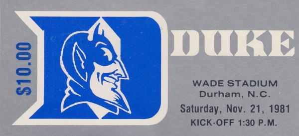 Duke University College Football Ticket Art Poster Metal Print Print