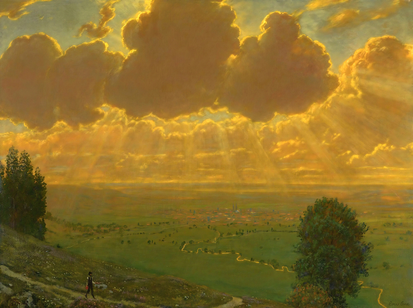 Sunburst Over Sackingen Black Forest  Print