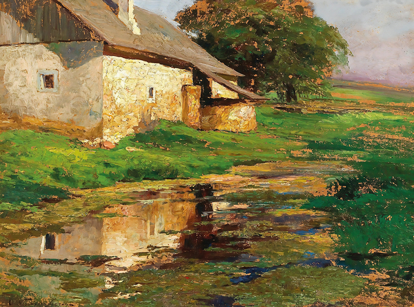 The pond behind the house Print