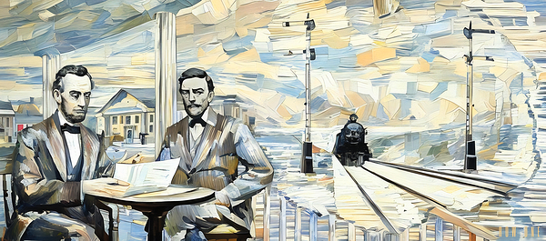 Abe Lincoln and General Dodge Print