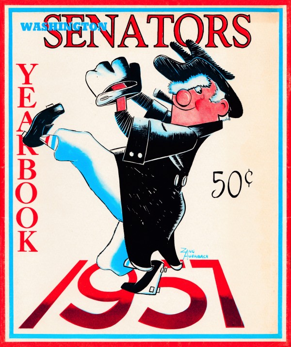 1957 Washington Senators Yearbook Mr. Senator Art by Zang Auerbach Print