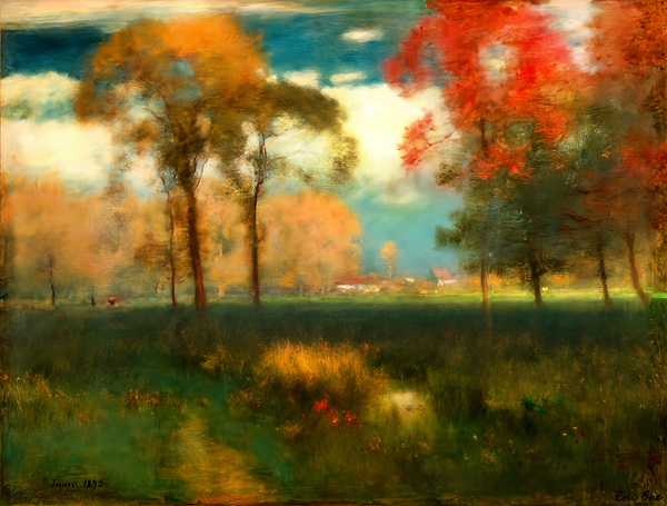 Sunny Autumn Day by George Inness Print