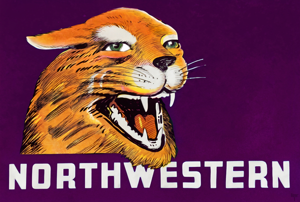 Vintage Northwestern Wildcat Art Print