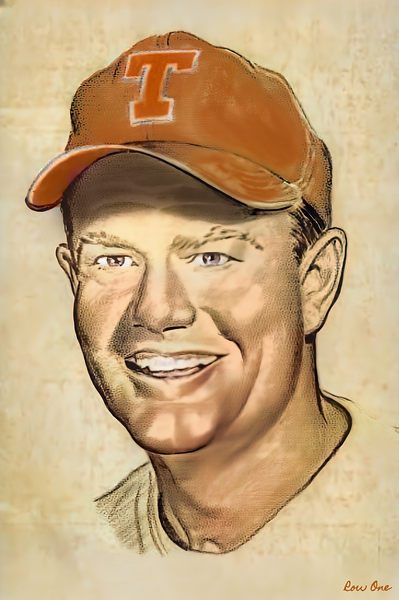 darrell royal art texas football coach Print