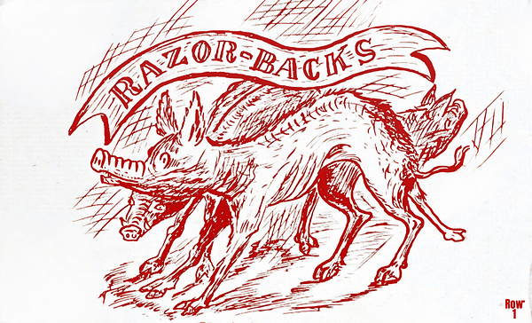 early 1900s arkansas razorbacks art  Print