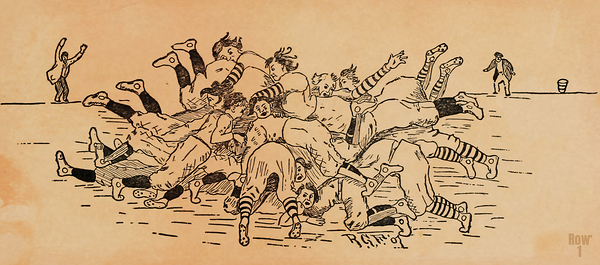 early 1900s football pile art Print