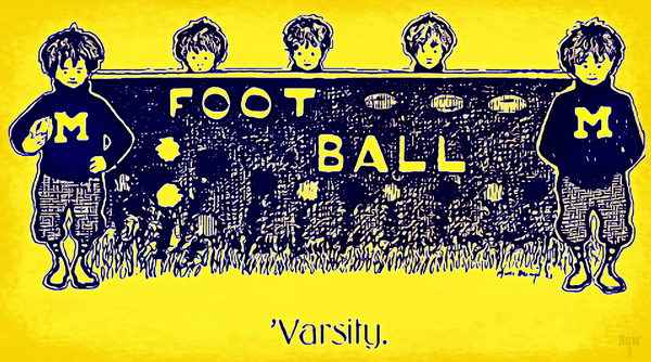 Early 1900s Michigan Football Art Remix Print