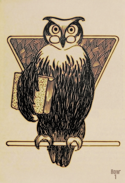 early 1900s owl with book row1 Print
