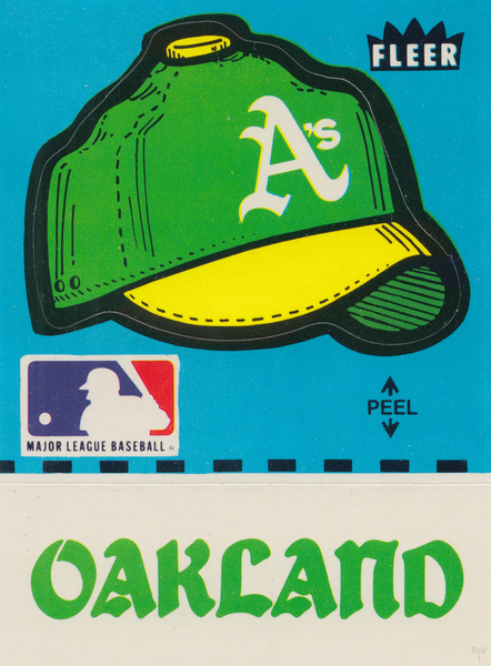 1981 Oakland Athletics Fleer Decal Sticker Metal Sign Print