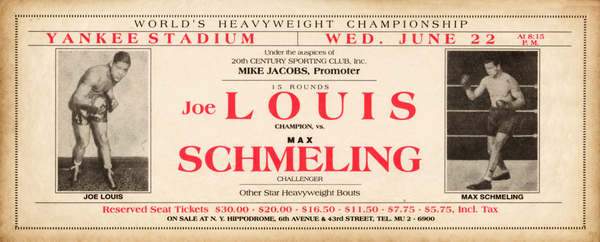1938 Joe Louis vs. Max Schmeling Boxing Match Print
