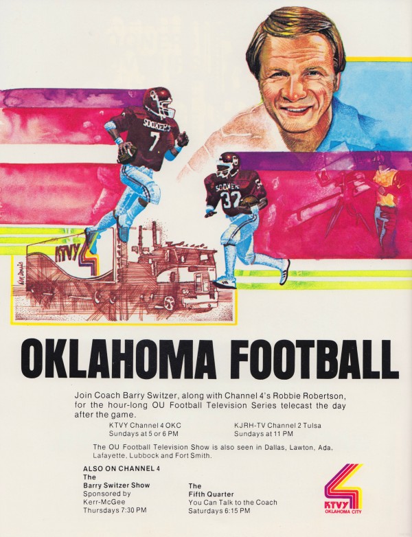 KTVY Channel 4 Oklahoma Football Playback Show Ad Print