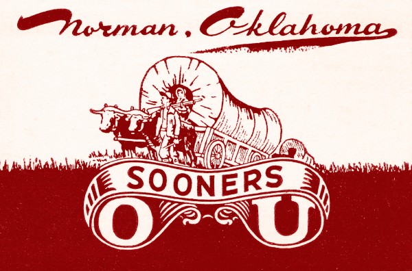 norman oklahoma university college wall art row one ou Print
