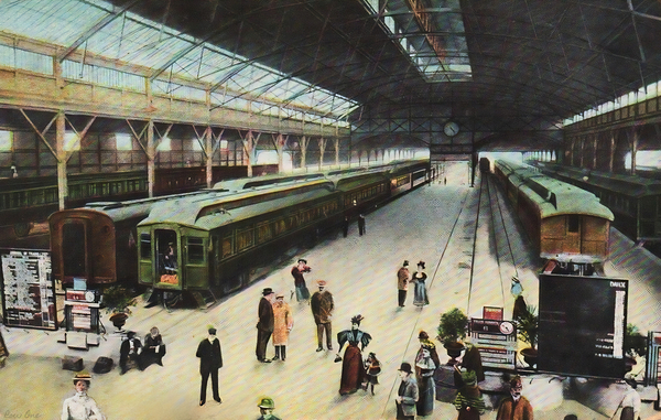 oakland long wharf interior 1910 art Print