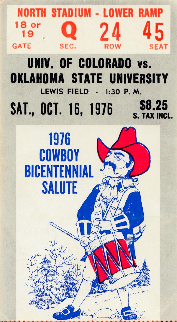 1976 Colorado vs. Oklahoma State Football Ticket Art Print