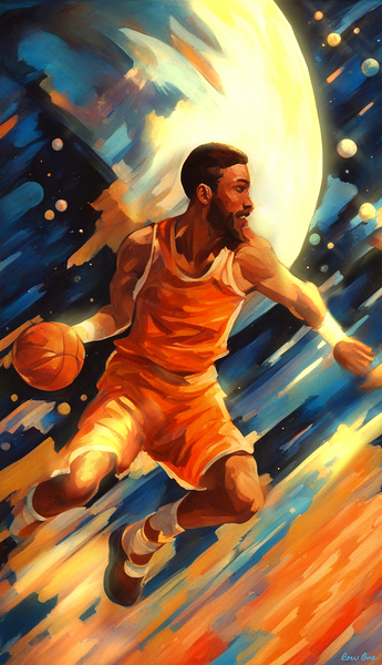 Out of This World Basketball Player  Print