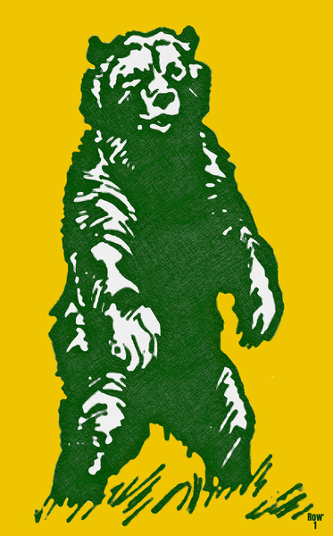 Retro 70s Baylor Bear Illustration Print